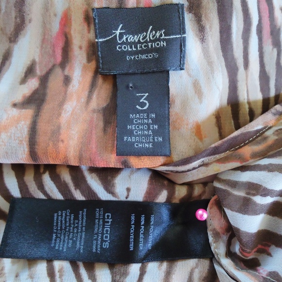 CHICOS TRAVELERS SIZE 3 16/18 SEMI-SHEER TUNIC TOP - Picture 8 of 8